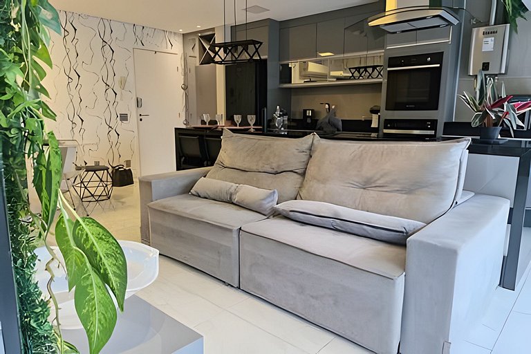 Conforto na Praia Gonzaga /Estacionamento /Piscina