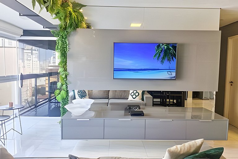 Conforto na Praia Gonzaga /Estacionamento /Piscina