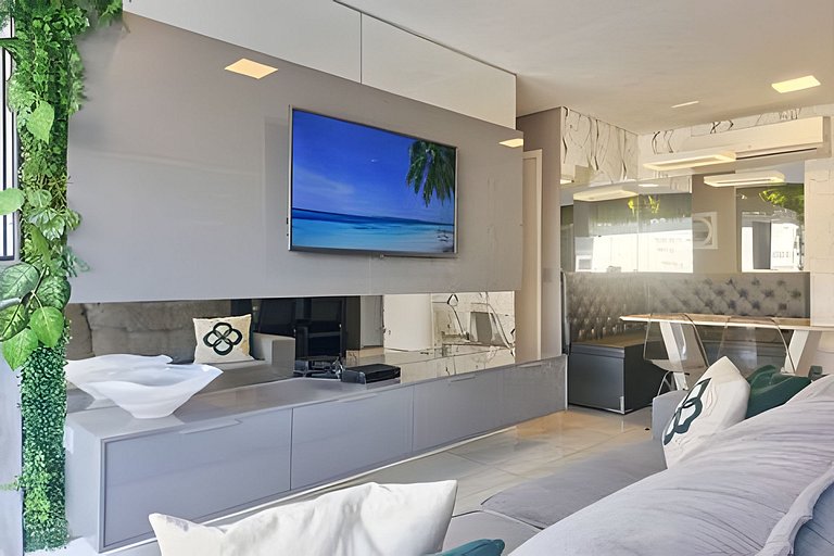 Conforto na Praia Gonzaga /Estacionamento /Piscina