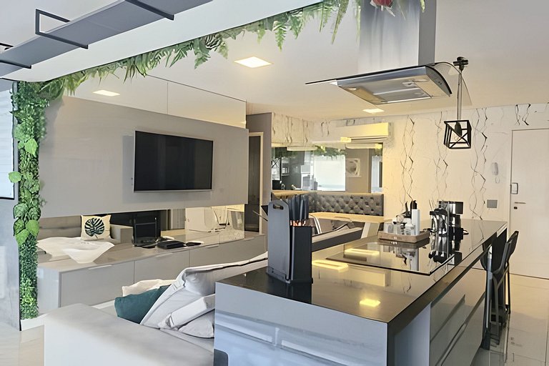 Conforto na Praia Gonzaga /Estacionamento /Piscina