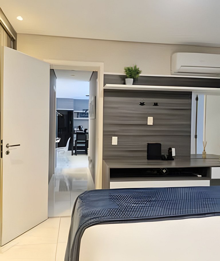 Conforto na Praia Gonzaga /Estacionamento /Piscina