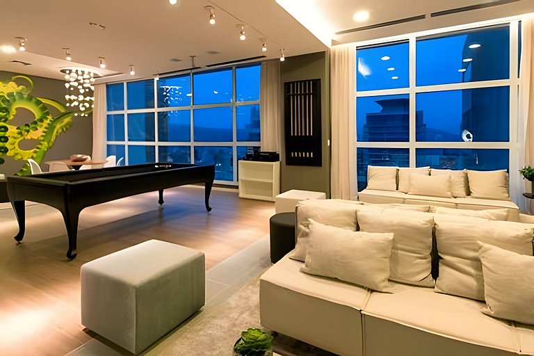 Conforto na Praia Gonzaga /Estacionamento /Piscina