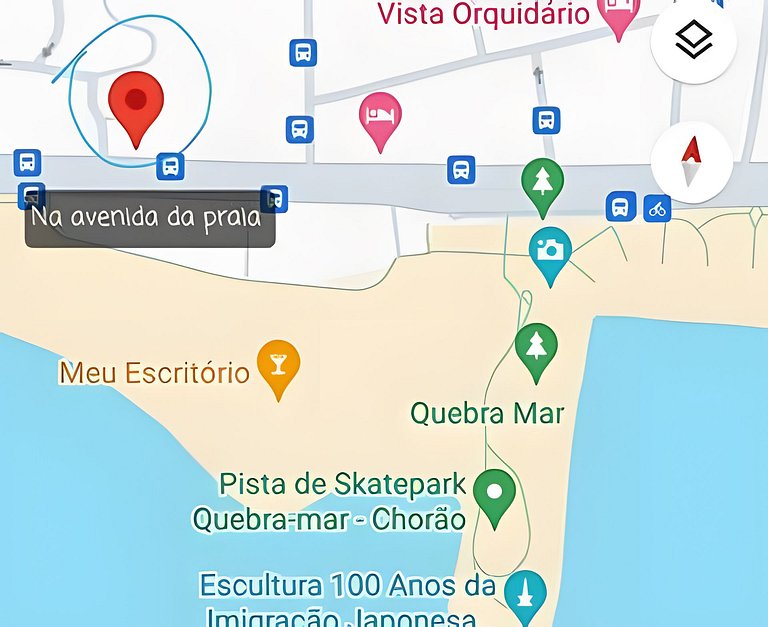 Pé na Areia - Avenida da praia, c/ estacionamento