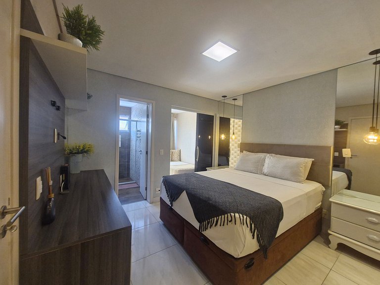 Conforto na Praia Gonzaga /Estacionamento /Piscina